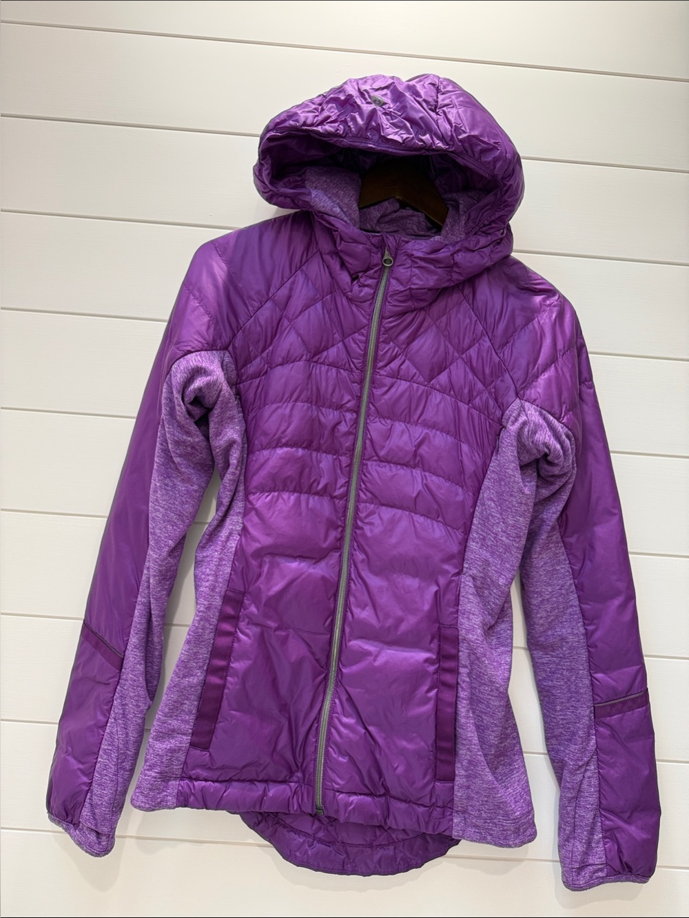 lululemon Purple Quilted Hooded Hybrid Puffer Jacket
